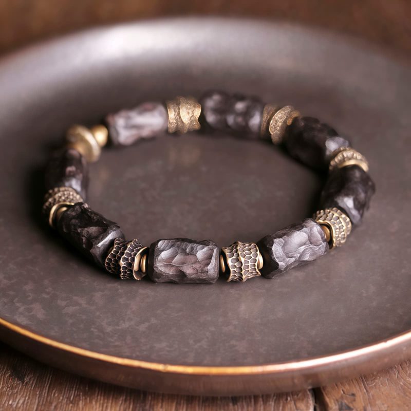Pulsera de Paz de Ébano Tibetano y Cobre Tibetan Ebony Wood Copper Peace Bracelet