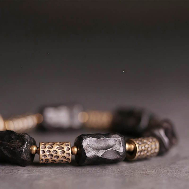 Pulsera de Paz de Ébano Tibetano y Cobre Tibetan Ebony Wood Copper Peace Bracelet