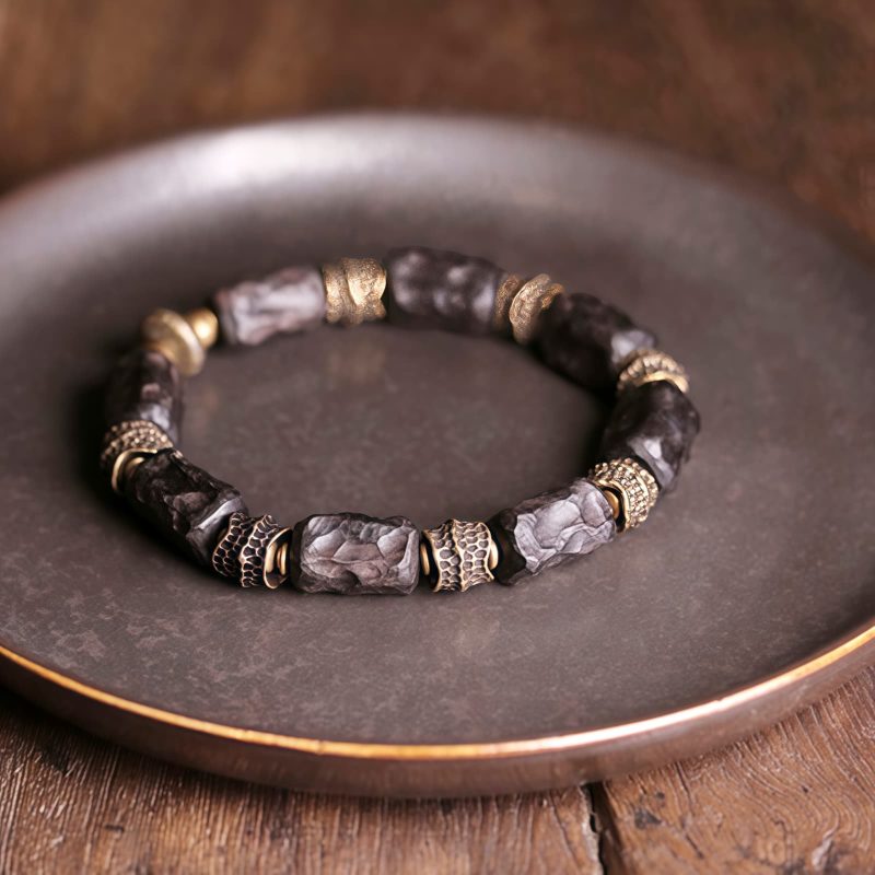 Pulsera de Paz de Ébano Tibetano y Cobre Tibetan Ebony Wood Copper Peace Bracelet