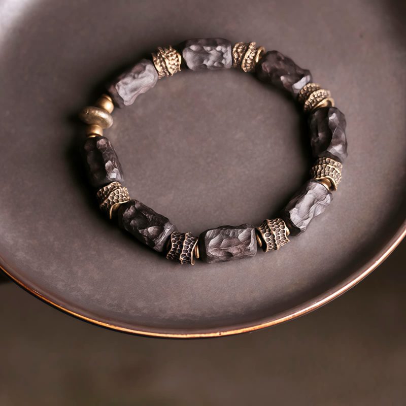 Pulsera de Paz de Ébano Tibetano y Cobre Tibetan Ebony Wood Copper Peace Bracelet
