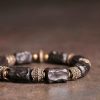Pulsera de Paz de Ébano Tibetano y Cobre Tibetan Ebony Wood Copper Peace Bracelet