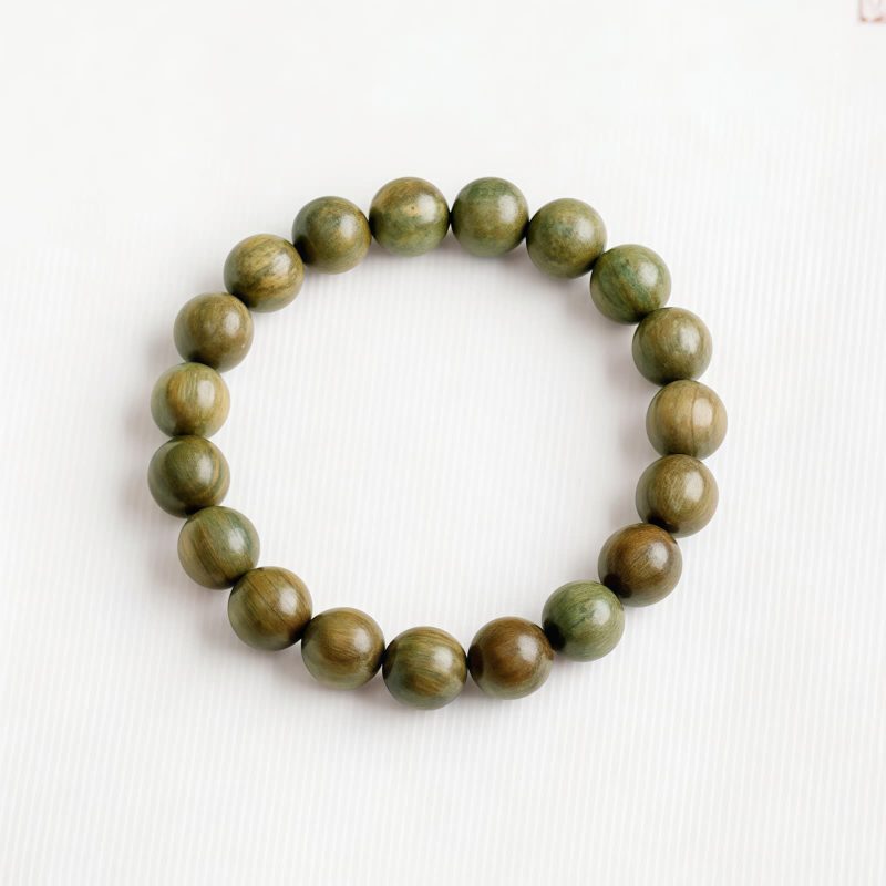 Gelang Tenang Kayu Cendana Hijau Tibet Tibetan Green Sandalwood Calming Bracelet