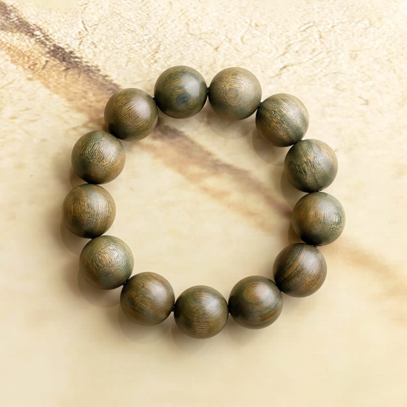 Gelang Tenang Kayu Cendana Hijau Tibet Tibetan Green Sandalwood Calming Bracelet