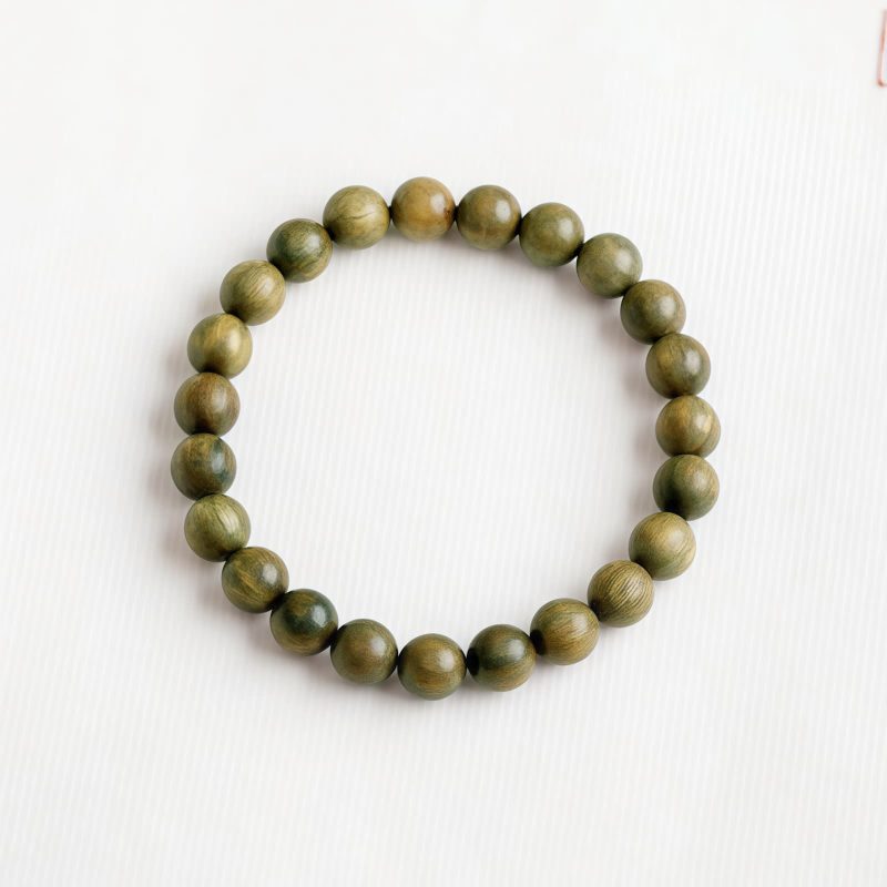 Gelang Tenang Kayu Cendana Hijau Tibet Tibetan Green Sandalwood Calming Bracelet
