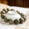 Gelang Tenang Kayu Cendana Hijau Tibet Tibetan Green Sandalwood Calming Bracelet