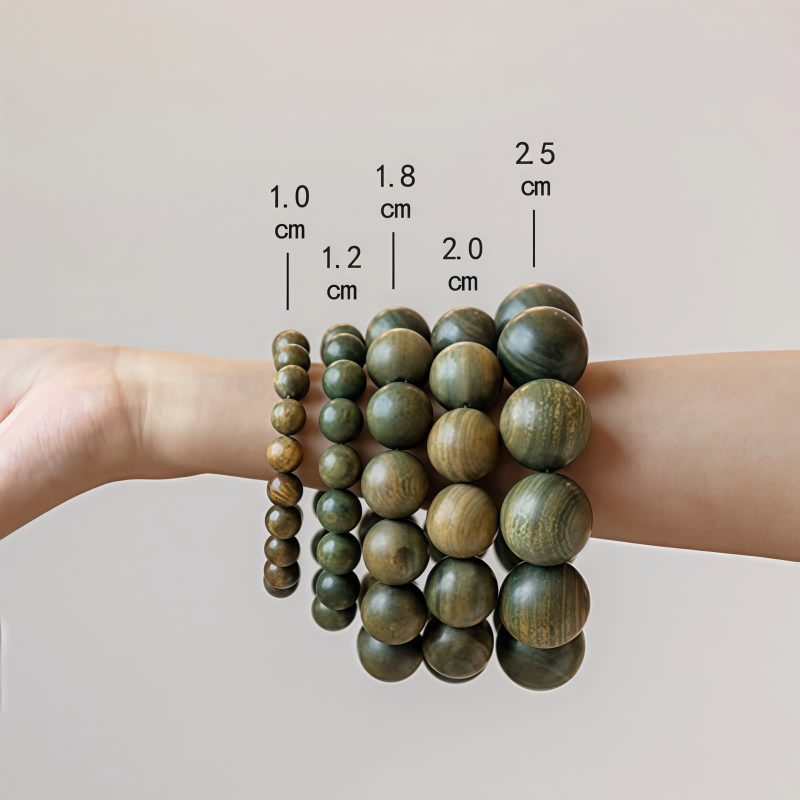 Gelang Tenang Kayu Cendana Hijau Tibet Tibetan Green Sandalwood Calming Bracelet