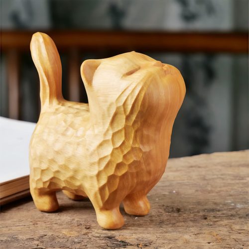 Decoración Mini Gato de Sándalo Tibetano Decoración Mini Gato de Sándalo Tibetano