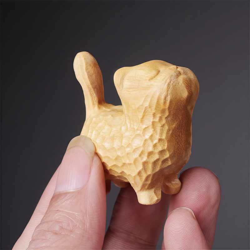 Decoración Mini Gato de Sándalo Tibetano Tibetan Sandalwood Mini Cat Decoration
