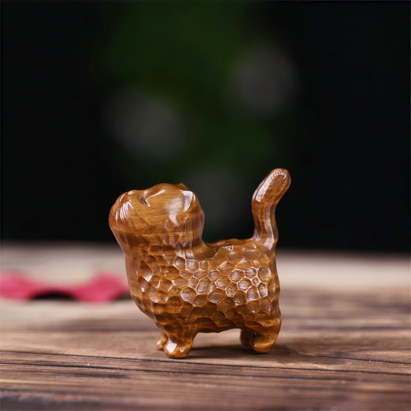 Decoración Mini Gato de Sándalo Tibetano Tibetan Sandalwood Mini Cat Decoration