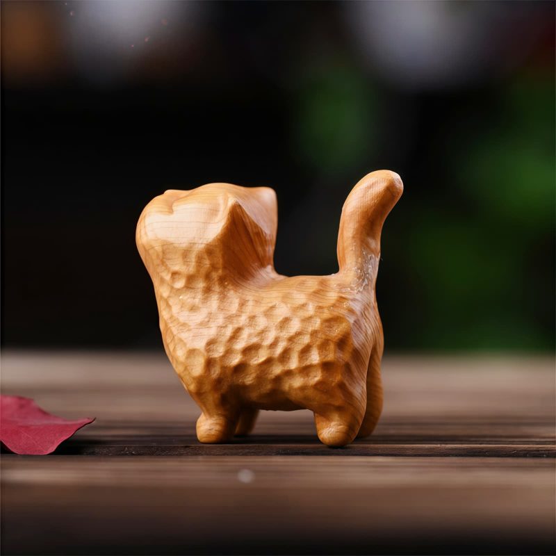 Decoración Mini Gato de Sándalo Tibetano Tibetan Sandalwood Mini Cat Decoration