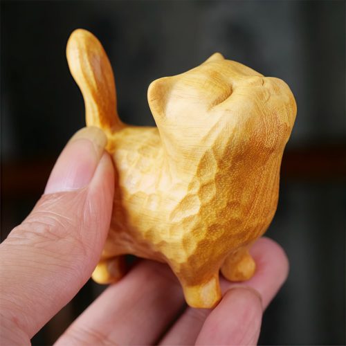 Decoración Mini Gato de Sándalo Tibetano Decoración Mini Gato de Sándalo Tibetano