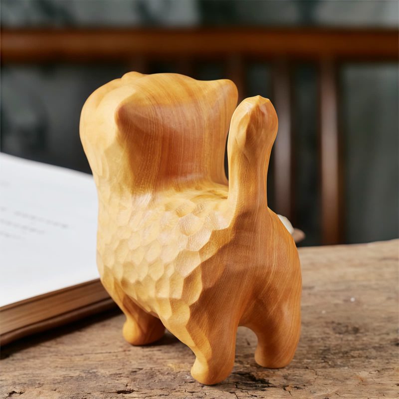 Decoración Mini Gato de Sándalo Tibetano Tibetan Sandalwood Mini Cat Decoration