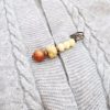 Pin Damai Biji Bodhi Vintage dari Kayu Cendana Vintage Bodhi Seed Sandalwood Peace Brooch