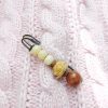 Pin Damai Biji Bodhi Vintage dari Kayu Cendana Vintage Bodhi Seed Sandalwood Peace Brooch