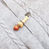 Pin Damai Biji Bodhi Vintage dari Kayu Cendana Vintage Bodhi Seed Sandalwood Peace Brooch