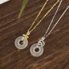 Colar Pingente de Calcedónia Ano da Serpente em Prata 925 925 Silver Snake Year Chalcedony Peace Pendant Necklace