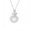 Colar Pingente de Calcedónia Ano da Serpente em Prata 925 925 Silver Snake Year Chalcedony Peace Pendant Necklace
