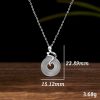 Colar Pingente de Calcedónia Ano da Serpente em Prata 925 925 Silver Snake Year Chalcedony Peace Pendant Necklace