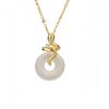 Colar Pingente de Calcedónia Ano da Serpente em Prata 925 925 Silver Snake Year Chalcedony Peace Pendant Necklace