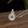 Colar Pingente de Calcedónia Ano da Serpente em Prata 925 925 Silver Snake Year Chalcedony Peace Pendant Necklace