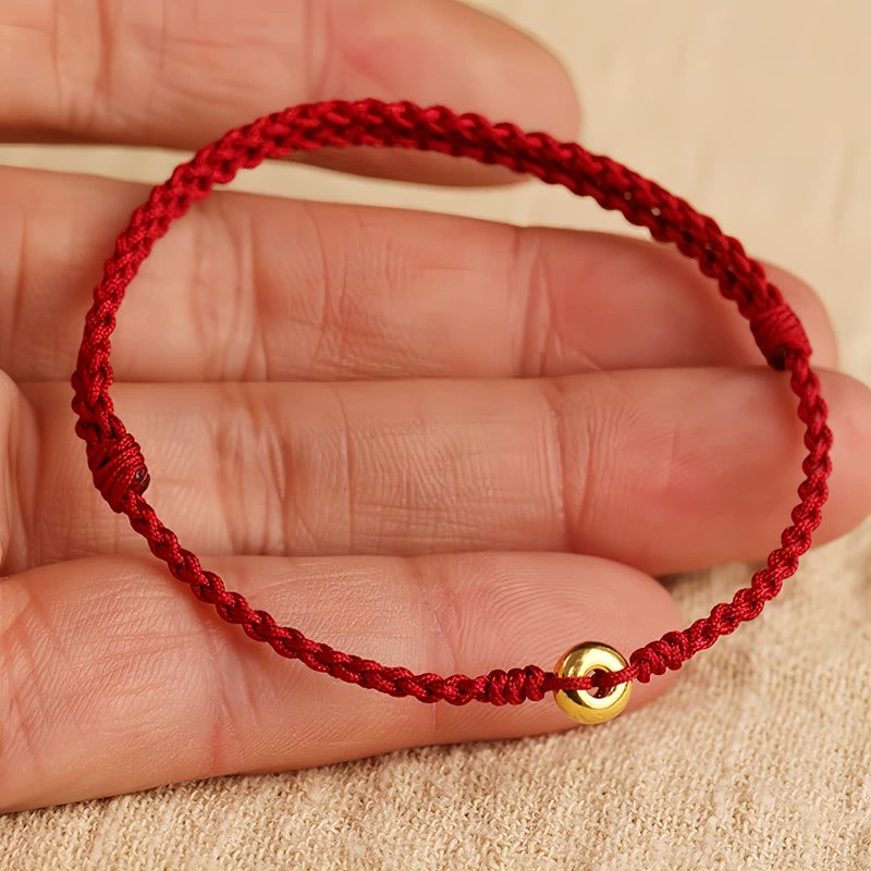 Pulsera de la Paz con Hilo Rojo de Oro 999 999 Gold Red String Peace Bracelet