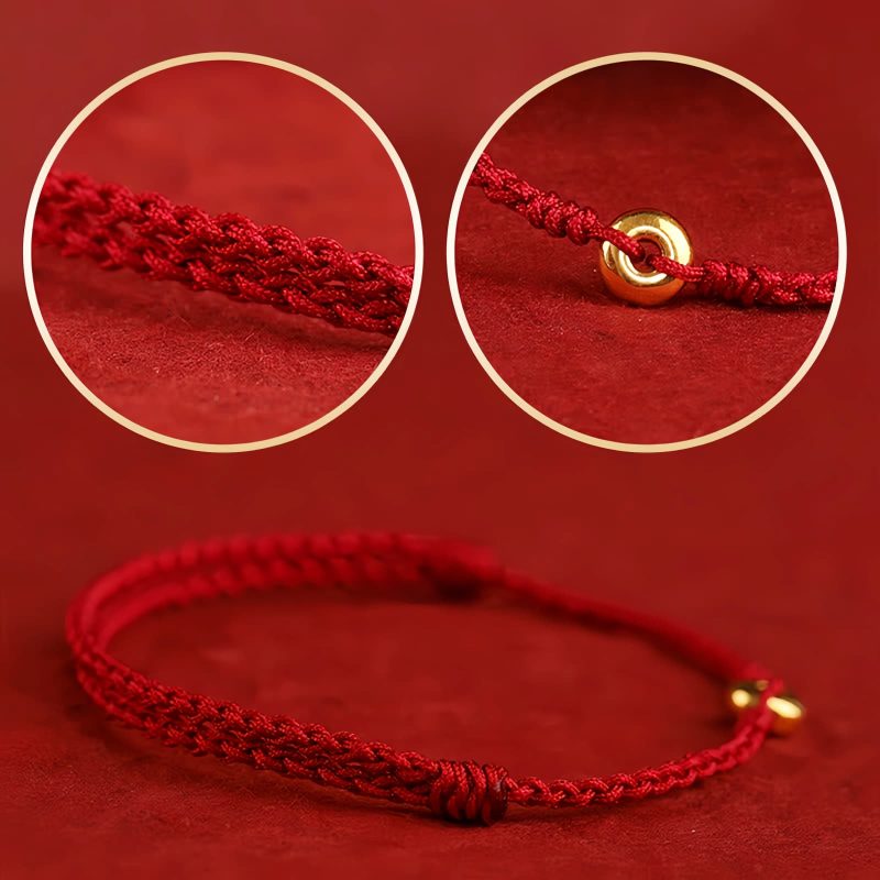 Pulsera de la Paz con Hilo Rojo de Oro 999 999 Gold Red String Peace Bracelet