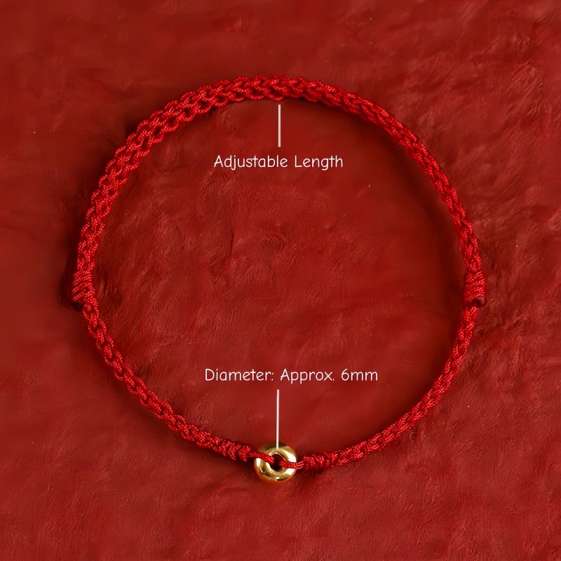 Pulsera de la Paz con Hilo Rojo de Oro 999 999 Gold Red String Peace Bracelet