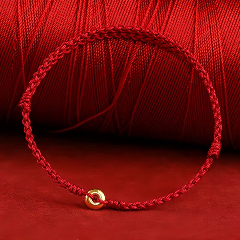 Pulsera de la Paz con Hilo Rojo de Oro 999 999 Gold Red String Peace Bracelet