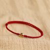 Pulsera de la Paz con Hilo Rojo de Oro 999 999 Gold Red String Peace Bracelet