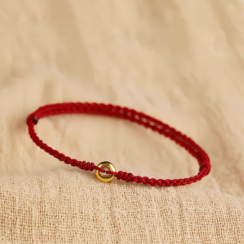 Pulsera de la Paz con Hilo Rojo de Oro 999 999 Gold Red String Peace Bracelet