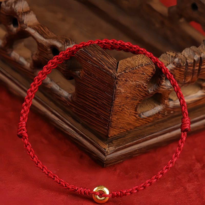 Pulsera de la Paz con Hilo Rojo de Oro 999 999 Gold Red String Peace Bracelet