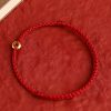 Pulsera de la Paz con Hilo Rojo de Oro 999 999 Gold Red String Peace Bracelet