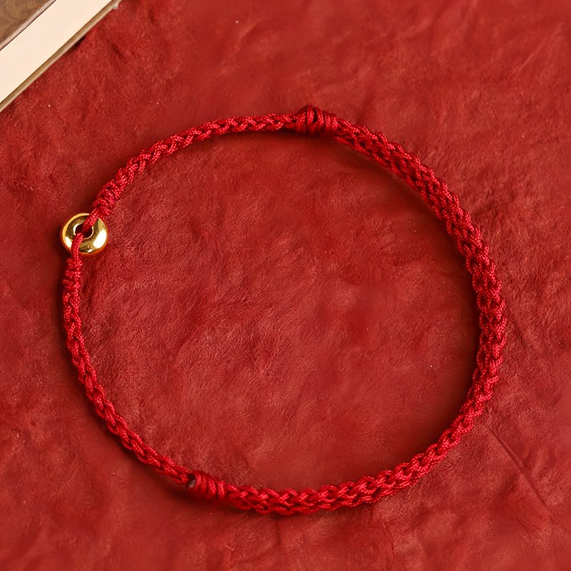 Pulsera de la Paz con Hilo Rojo de Oro 999 999 Gold Red String Peace Bracelet