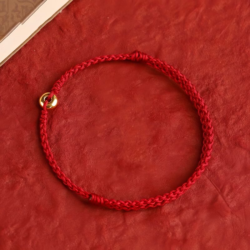 Pulsera de la Paz con Hilo Rojo de Oro 999 999 Gold Red String Peace Bracelet