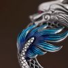 Collar con dije de dragón auspicioso en plata de ley 999 999 Sterling Silver Auspicious Dragon Pendant Necklace