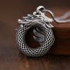 Collar con dije de dragón auspicioso en plata de ley 999 999 Sterling Silver Auspicious Dragon Pendant Necklace