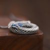 Collar con dije de dragón auspicioso en plata de ley 999 999 Sterling Silver Auspicious Dragon Pendant Necklace