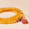 Collar con Encanto de Flor de Ámbar Sanador Amber Healing Flower Charm Necklace