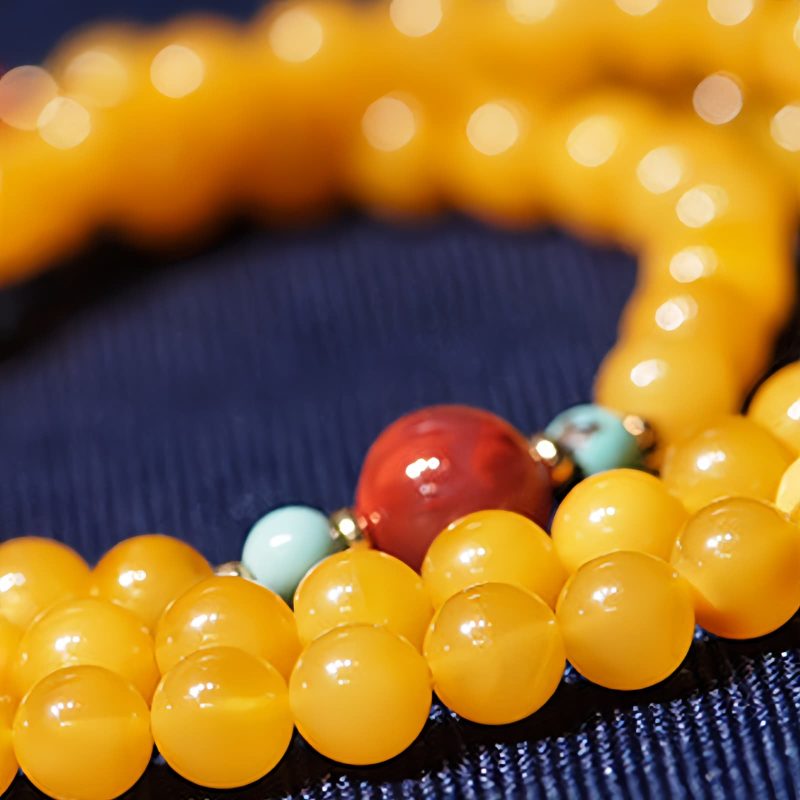 Collar con Encanto de Flor de Ámbar Sanador Amber Healing Flower Charm Necklace