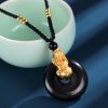 Collar con Pixiu de Ónix Negro y Fortuna Black Onyx PiXiu Fortune Necklace