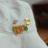 Bros Keberuntungan Kupu-Kupu Karakter Fu dari Kuningan Brass Fu Character Butterfly Luck Brooch