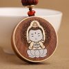 Llave de Avalokitesvara de Madera de Ébano con Om Mani Padme Hum Ebony Wood Avalokitesvara Keychain with Om Mani Padme Hum