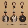 Llave de Avalokitesvara de Madera de Ébano con Om Mani Padme Hum Ebony Wood Avalokitesvara Keychain with Om Mani Padme Hum