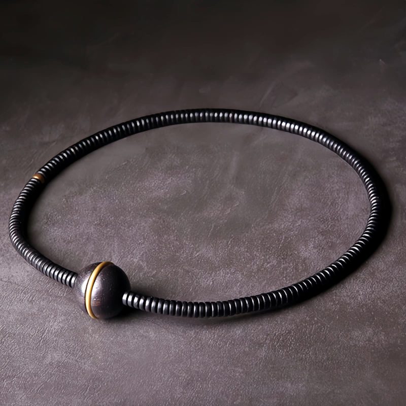 Pulsera de Equilibrio Espiritual de Madera de Ébano Ebony Wood Spiritual Balance Bracelet