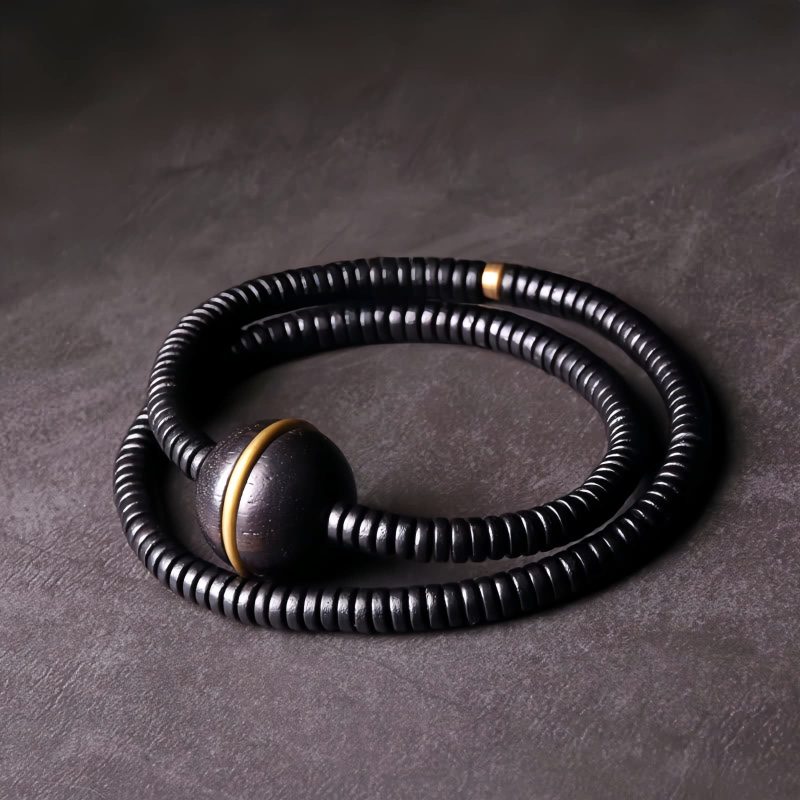 Pulsera de Equilibrio Espiritual de Madera de Ébano Ebony Wood Spiritual Balance Bracelet