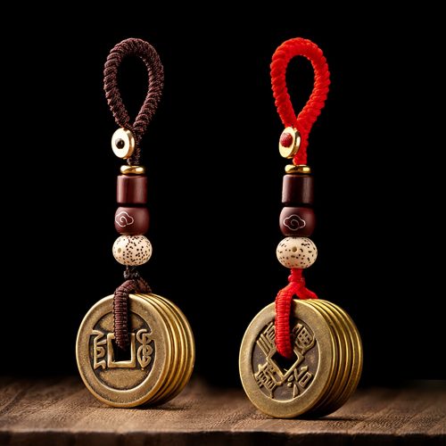 Llavero de Cinco Monedas del Emperador Feng Shui para la Riqueza Llavero de Cinco Monedas del Emperador Feng Shui para la Riqueza
