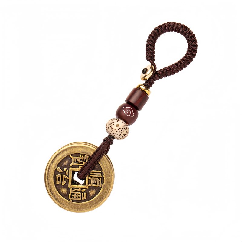 Llavero de Cinco Monedas del Emperador Feng Shui para la Riqueza Feng Shui Five Emperor Coins Wealth Keychain