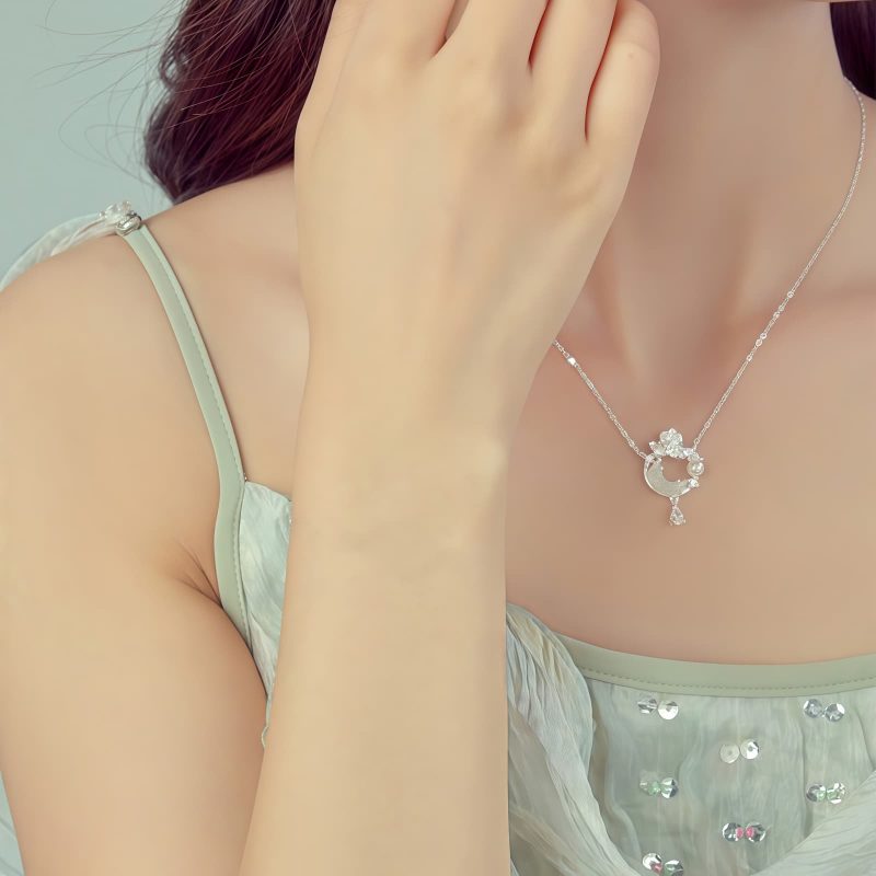 Kalung Liontin Mutiara Hetian Jade Hetian Jade Pearl Pendant Necklace