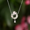 Kalung Liontin Mutiara Hetian Jade Hetian Jade Pearl Pendant Necklace