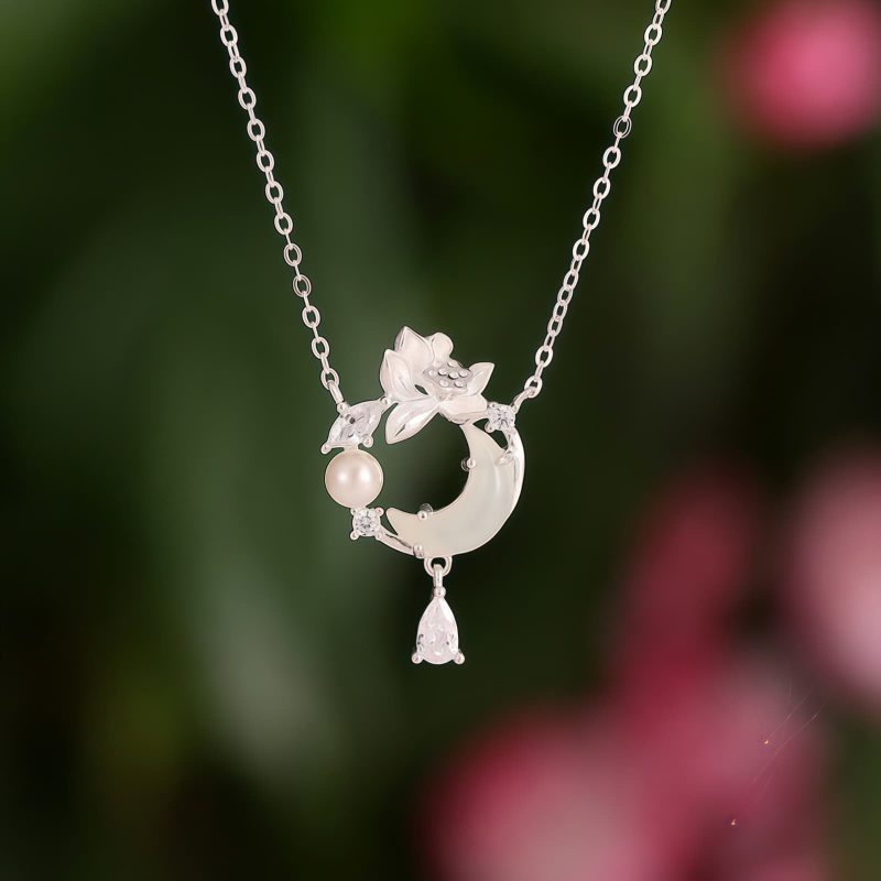 Kalung Liontin Mutiara Hetian Jade Hetian Jade Pearl Pendant Necklace